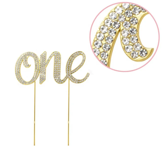 rhinestone one cake topper gold.jpg