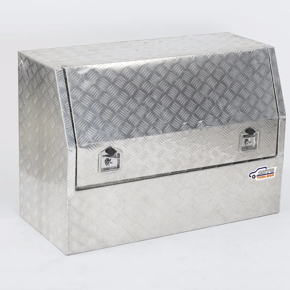 Waterproof Aluminum Half Open Truck Tool Box With Shelf For Trailer And