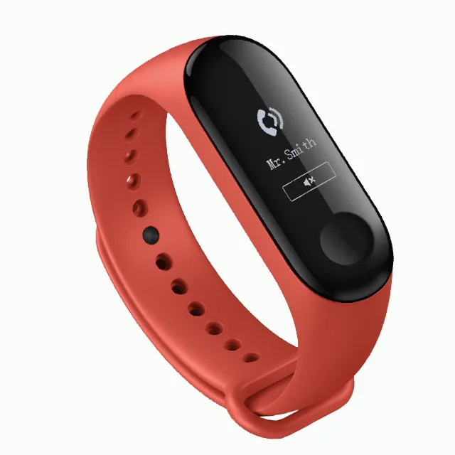 

Waterproof Heart Rate Blood Pressure Monitor xiaomi mi band 3, Black red blue