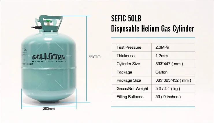 Helium Cylinder Size Chart