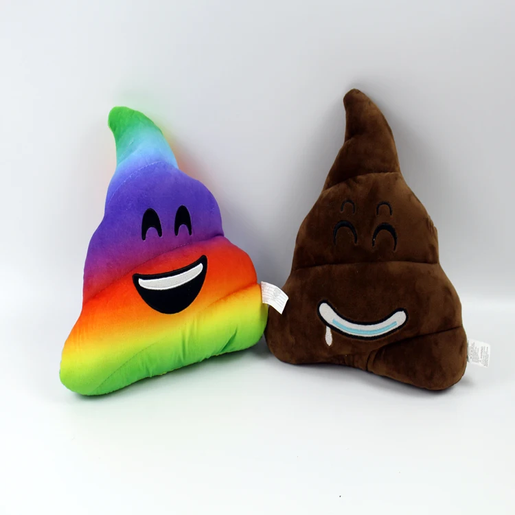 rainbow poop emoji pillow