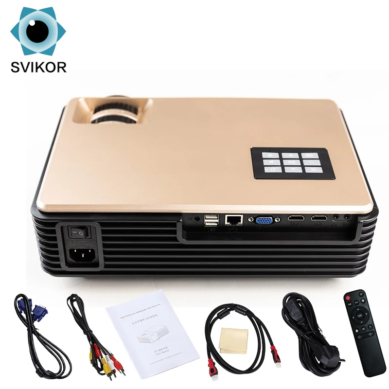 

High contrast short throw 12v mini 3d led projector, White/black