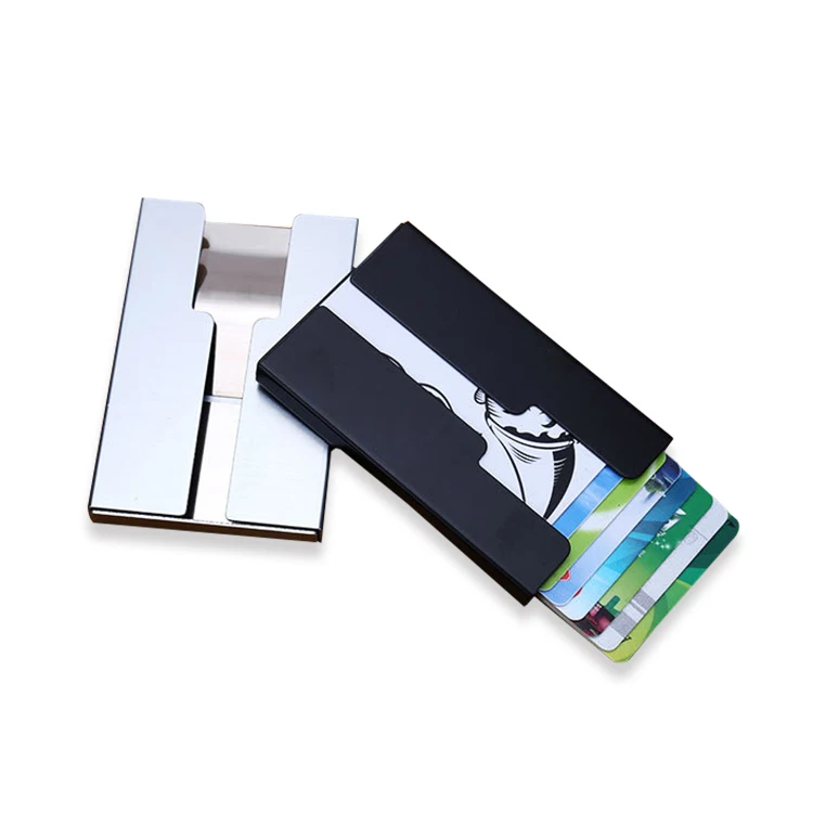 

Laser logo Push-pull automatic Marketing Gift Push-pull card holder metal