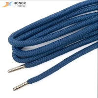 

Custom Braid Wholesale Hoodie Drawstring Solid Color Round Pure Cotton Drawcord With Metal Tips End