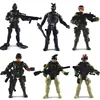 6 Pcs Action Figure America Army Soldiers Toy with Weapon / Military Figures Playsets War Men SWAT Special Force