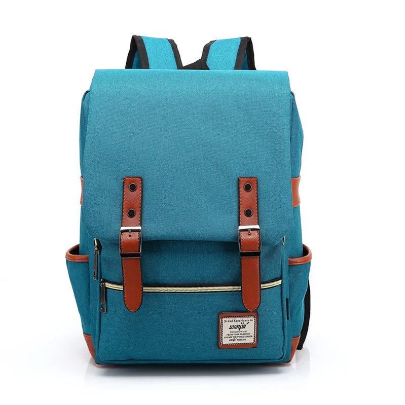 New design vintage canvas backpack big capacity computer daypack outdoor high school student backpack Alibaba