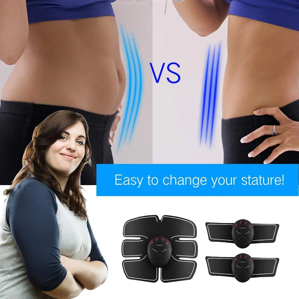 Smart Ems Electronic Pulse Treatment Massager Abdominal Muscle Trainer Muscle Fitness Body Massager