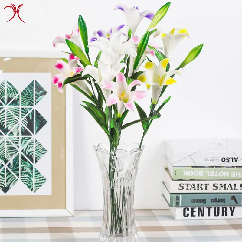 人工ユリ 3 ヘッドユリ造花ウェディングパーティーの装飾花束 Buy 造花ユリ 造花のブーケ 造花結婚式のため Product On Alibaba Com