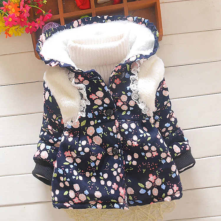 

2016 Wholesale Online Baby Clothes Children Winter Fur Parka Jacket With Cap