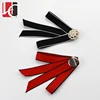 HC-3456 Hechun Factory Wholesale Pearls Design Red Black Bow Brooch for Garment