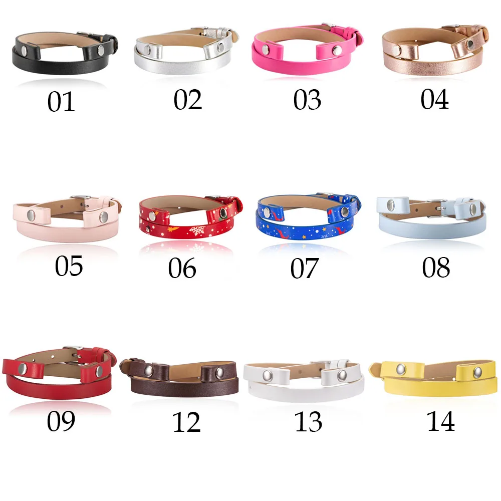 

Stock items colors Leather Wrap Bracelet for plate charm and locket, Vacuum plating color