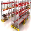high density dynamic double deep pallet rack system