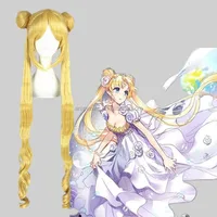 

Wholesale Sailor Moon Wig Cosplay 40Inch Long Curly Blonde Synthetic Anime Cosplay Wig Party Hair Wig