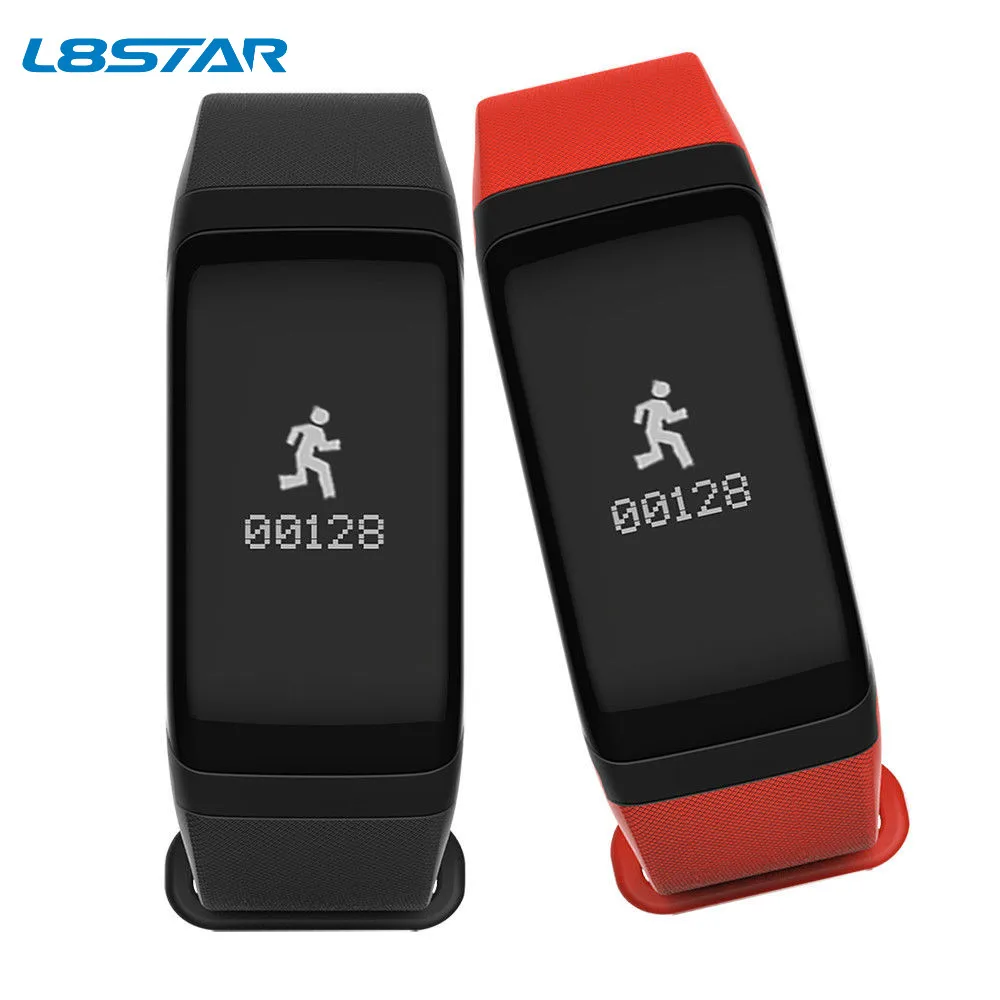 

0.66 OLED IP65 Blood Pressure Smart Bracelet For Fitness, Black;red;blue