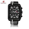 NAVIFORCE 9111 Men Quartz Watches Square Case Watch Small Dial Workable Cool Ins style Men Watch