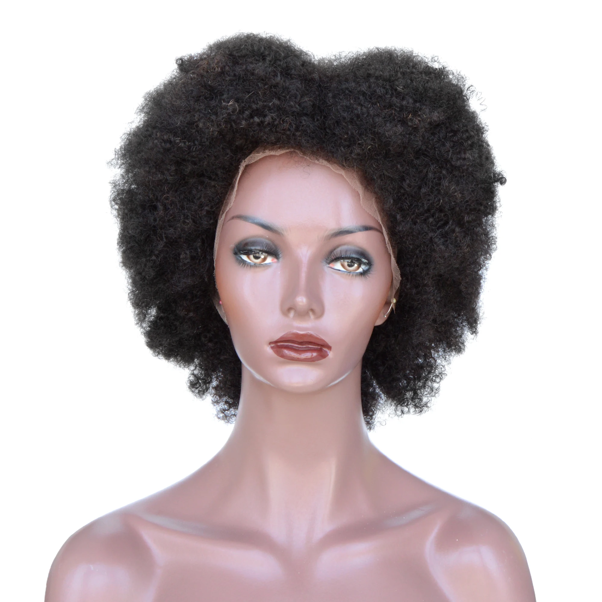 

Baoli hair mink virgin raw Brazilian human hair pre plucked long natural Afro half lace front wigs for black women