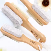 

Wooden bath pumice stone foot scrubber and brush