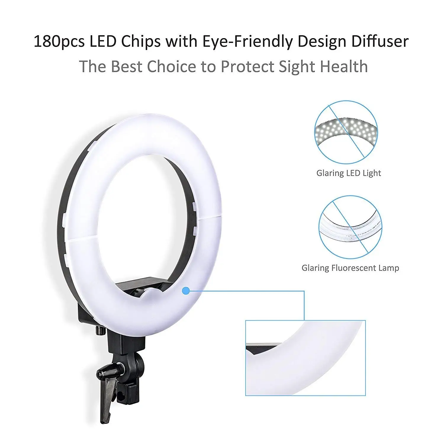 ZoMei 14 Inch Dimmable Flashpoint Fluorescent Camera Cellphone ring light with stand used for Portrait Youtube Video Shooting