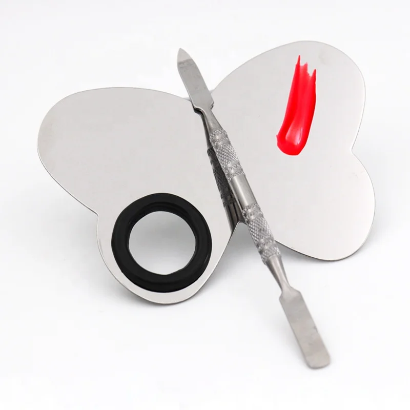 

Professional Makeup Palette Stainless Steel Butterfly Cosmetics Foundation Make Up Tools Steel Makeup Cosmetic Palette, Silver