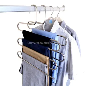 Image of 2019 Factory direct 304 stainless steel Wholesale pants hangers s shape hanger