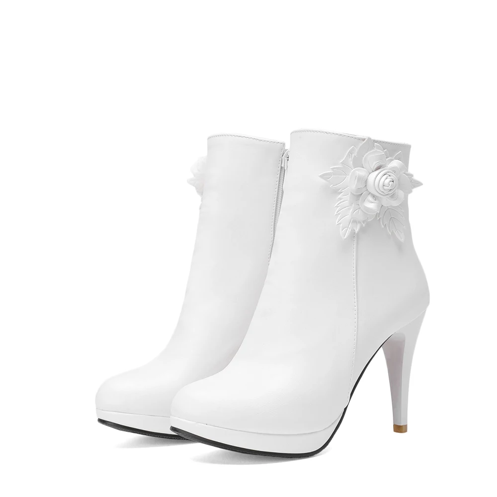 white bootie shoes