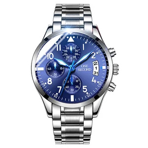 Cheap price chronograph mens watch with solid stainless steel strap