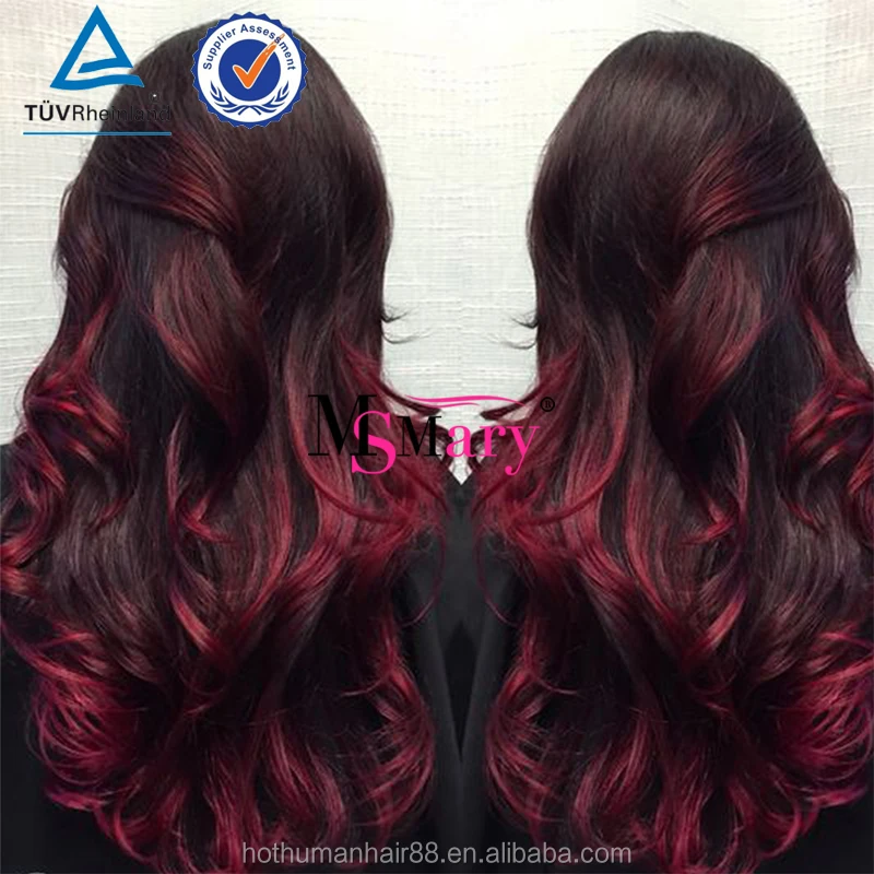

Burgundy Indian Hair Weave Bundles Wholesale Factory Price Two Tone Human Hair, N/a