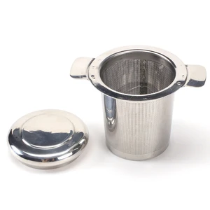 Double Handle Custom Metal Unique Mug Tea Infuser With Removable Lid