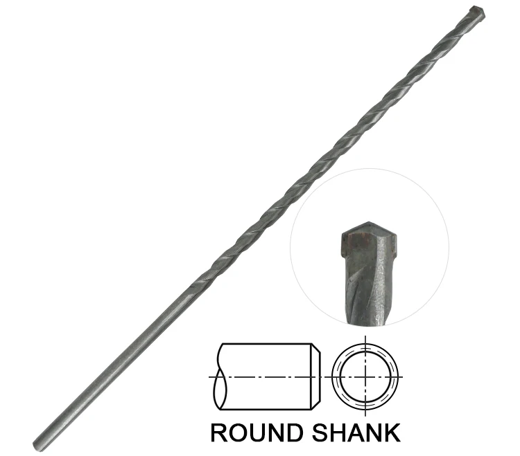 Round Shank L Flute Extra Long Carbide Tipped Masonry Drill Bit for Concrete Brick Masonry Drilling