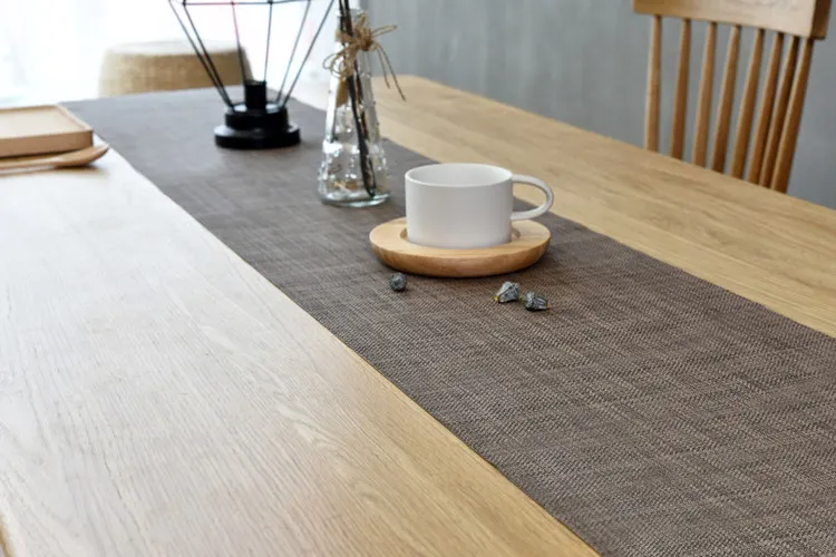Nordic custom Japanese table runner solid color pvc rectangular insulation coffee table pad tablecloth modern minimalist