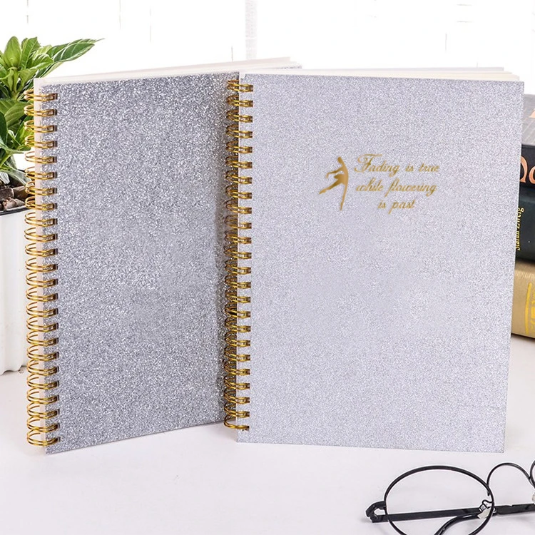 Custom High Quality Hardcover Gold Foil Perforated Notebook A5 With Gold Spiral Binding