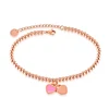 Cute Girls 925 Sterling Silver Dangling Hearts Ankle Bracelet