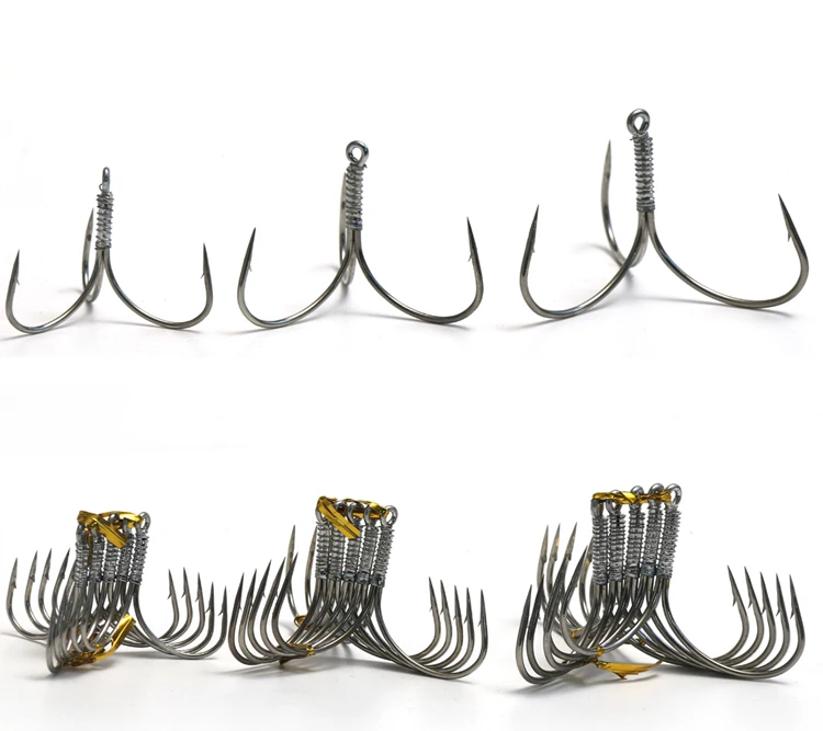 High Grade Carbon Steel Fishing Hook Kits Treble Hook With Wire