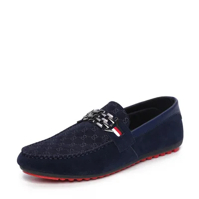 

New fashion casual men business leather shoes slip on loafers, Brown/black