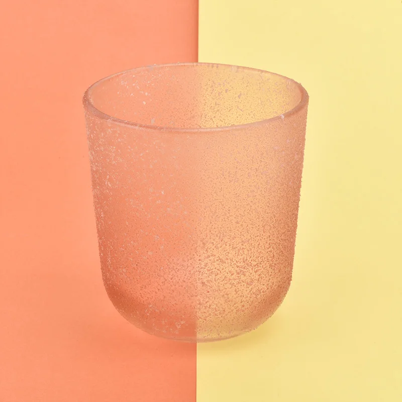 Round customized matte candle container glass candle holder home decoration