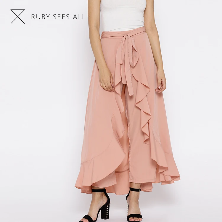 Pink Ruffle Maxi Skirt Long Woman Maxi Skirts - Buy Ruffle Maxi Skirt ...