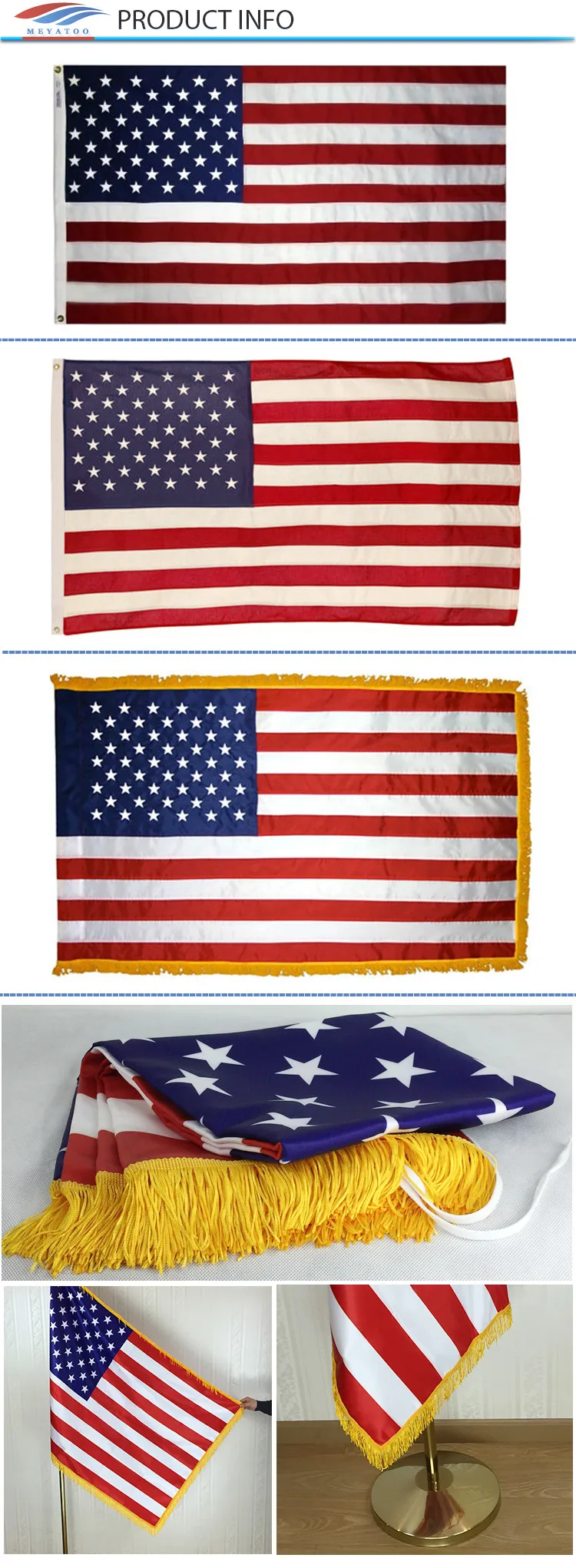 Annin's Wholesale Cheap Embroidery Flags Outdoor Lighted American Flag