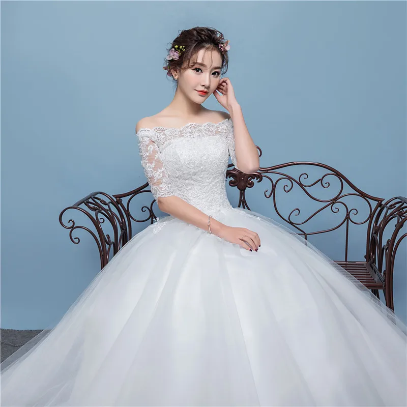 Promotion Ball Gown Wedding Dress Long Sleeve China Cheap Wedding