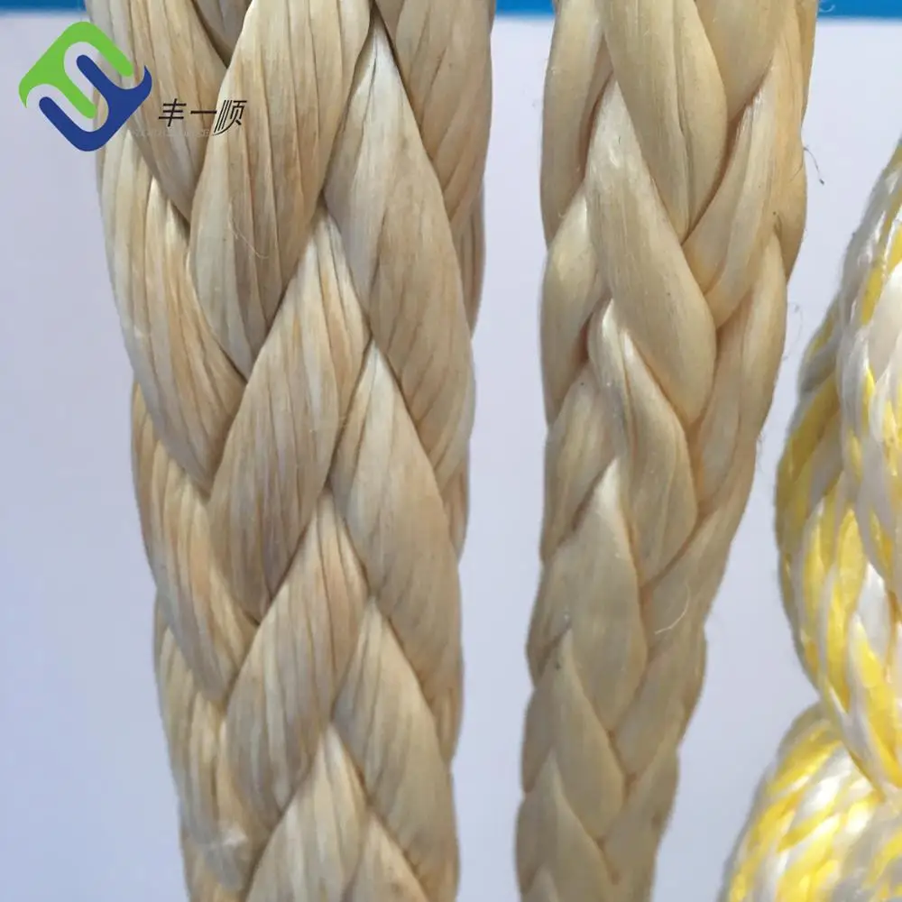 High tensile 12 Strand UHMWPE Rope 1.5mm Jacket Synthetic Winch  Rope