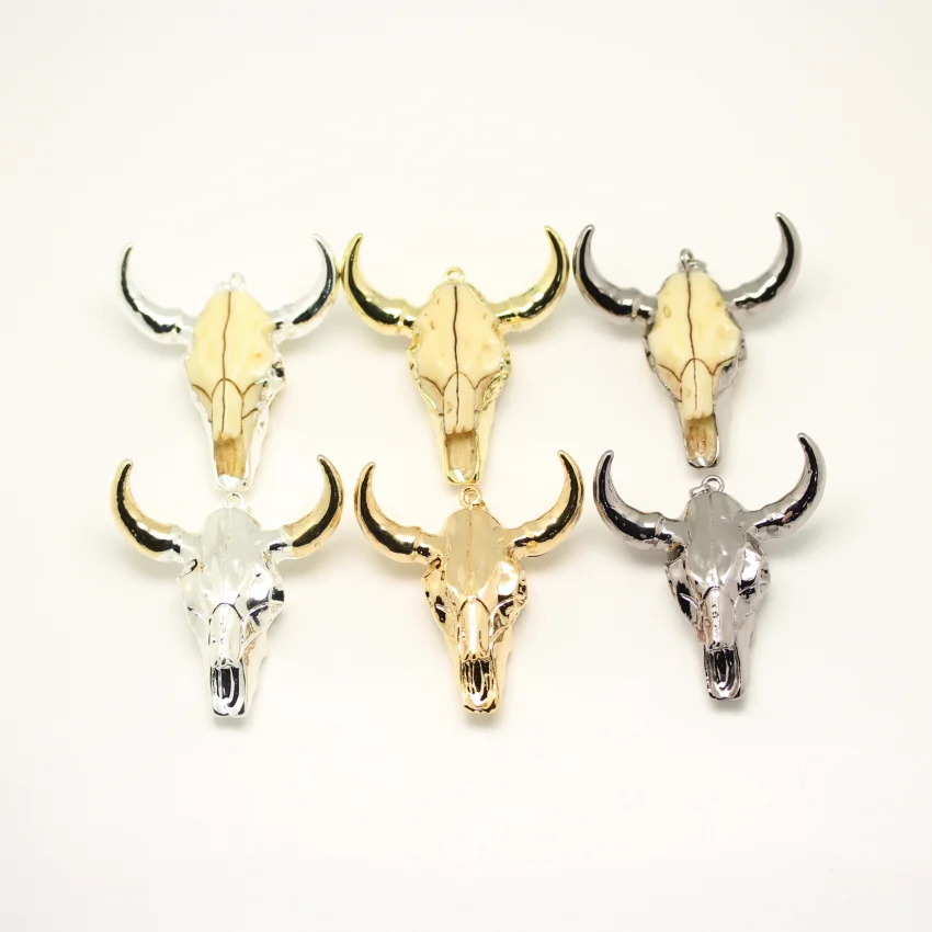 Wholesale Gold Silver Plated Cool Unique Cattle Cow Bone Carved Ox Bull Pendant Jewelry Buy Ox Pendants Ox Pendants Ox Pendants Product On Alibaba Com