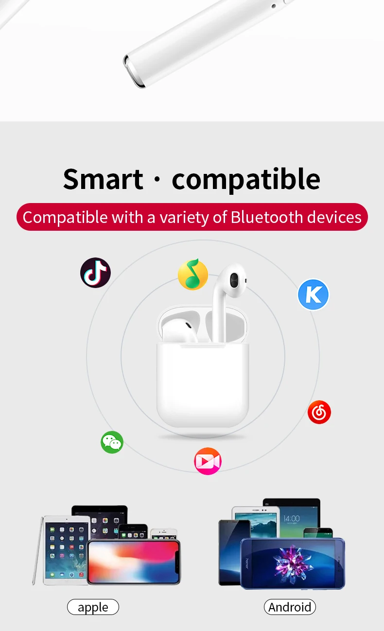 2019 wireless headphones electronics i10 tws 5.0 wireless earbuds earphone wireless headset - ANKUX.COM
