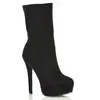 Cheap Wholesale Women High Rise Stretchy Calf Platform Shoes Ladies Pull On High Heel Ankle Sock Boots