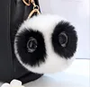 China supplier animal design key chain fur pompom furry ball fur keychain bag pendant