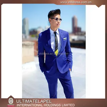 Fashion style custom tailored royal blue colour men suits