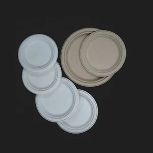 Image of Earth's Natural Alternative Wheat Straw Fiber, Bagasse (Sugarcane) Tree Free 9" Round Plate