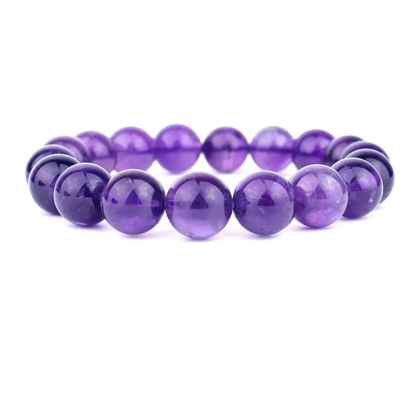 

gemstone factory china wholesale fashion AA natural stone purple amethyst crystal bead bracelet jewelry