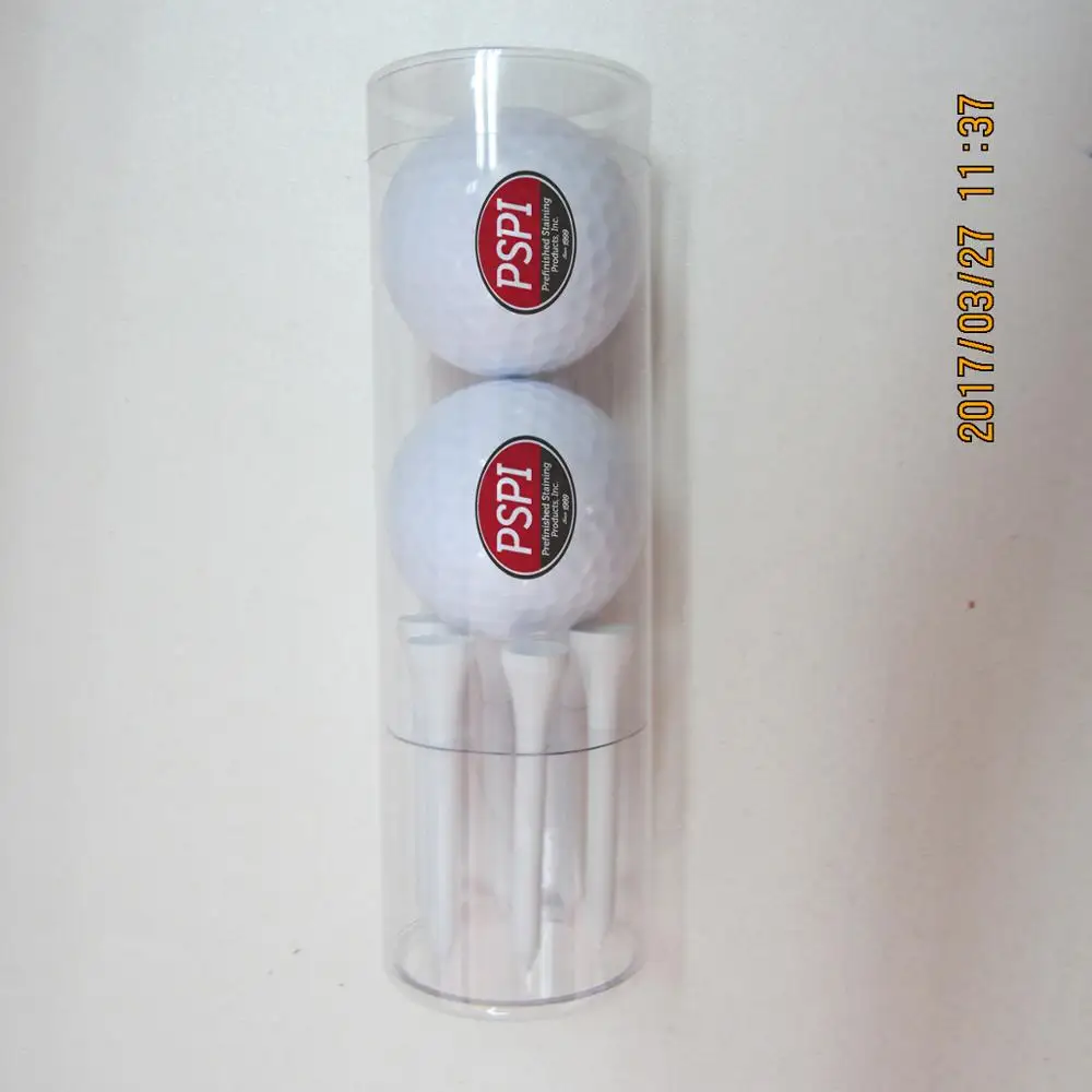 

Factory Custom 2 piece white golf ball and tee for promotion