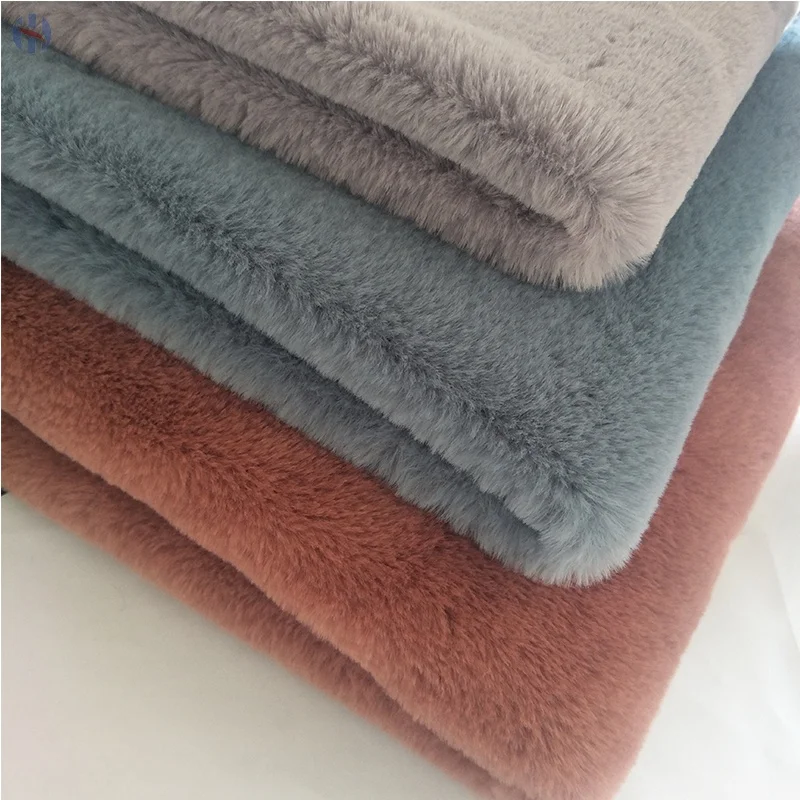 
100 Polyester Wholesale Long Pile Plush Faux Rabbit Fur Fabric For Garment 