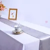 Luxury Wedding Event Party Table Runner Silver Satin Sequin Table Runner For Dining Table