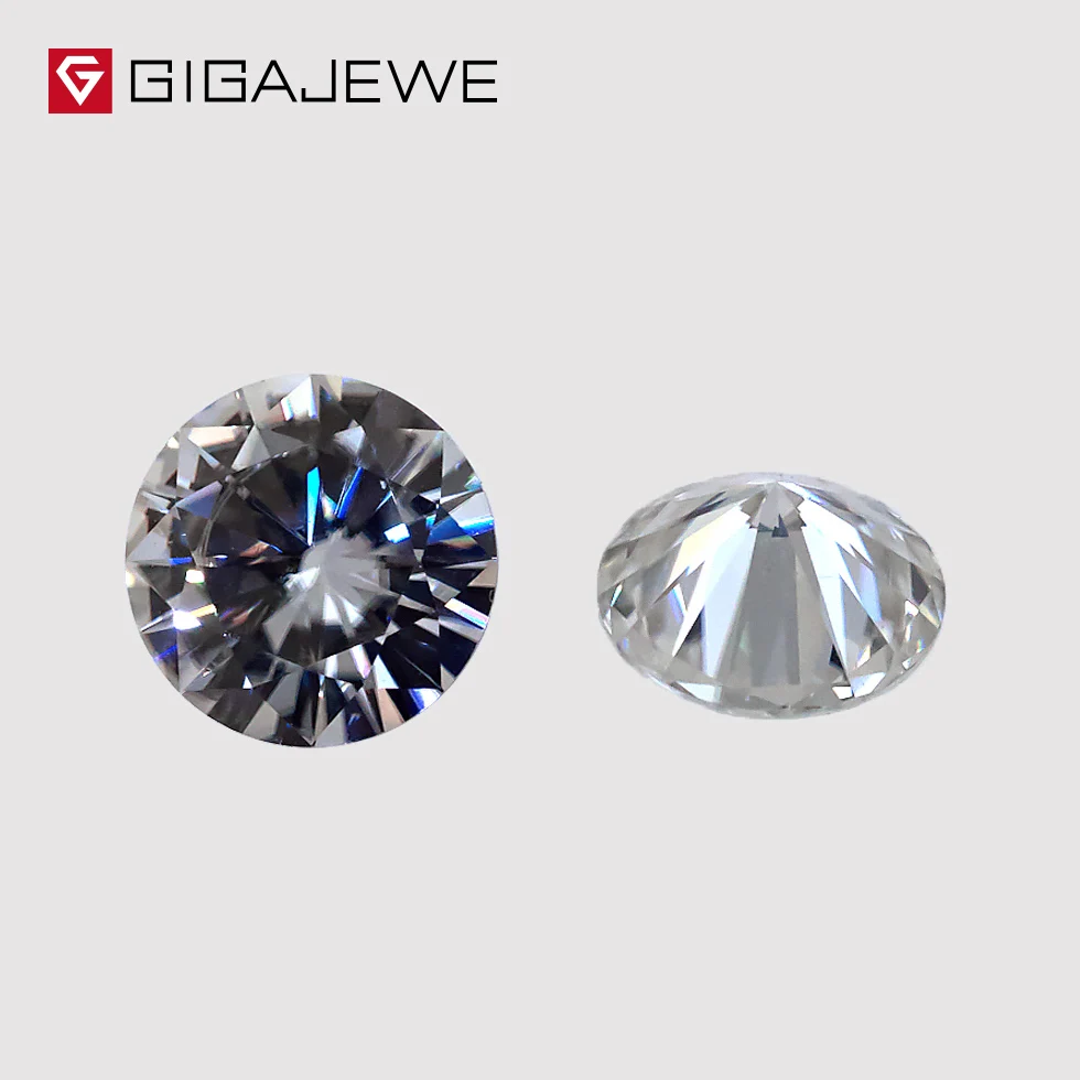 

GIGAJEWE 5-8mm 2.0ct Round Cut White G Color Moissanite Loose gemstone Sic Crystal loose diamond